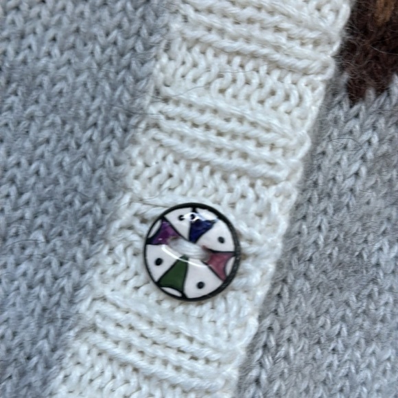 Alpaca Connection Small Tall Peruvian Wearable Art Aztec Folk Cardigan Sweater - Picture 5 of 7